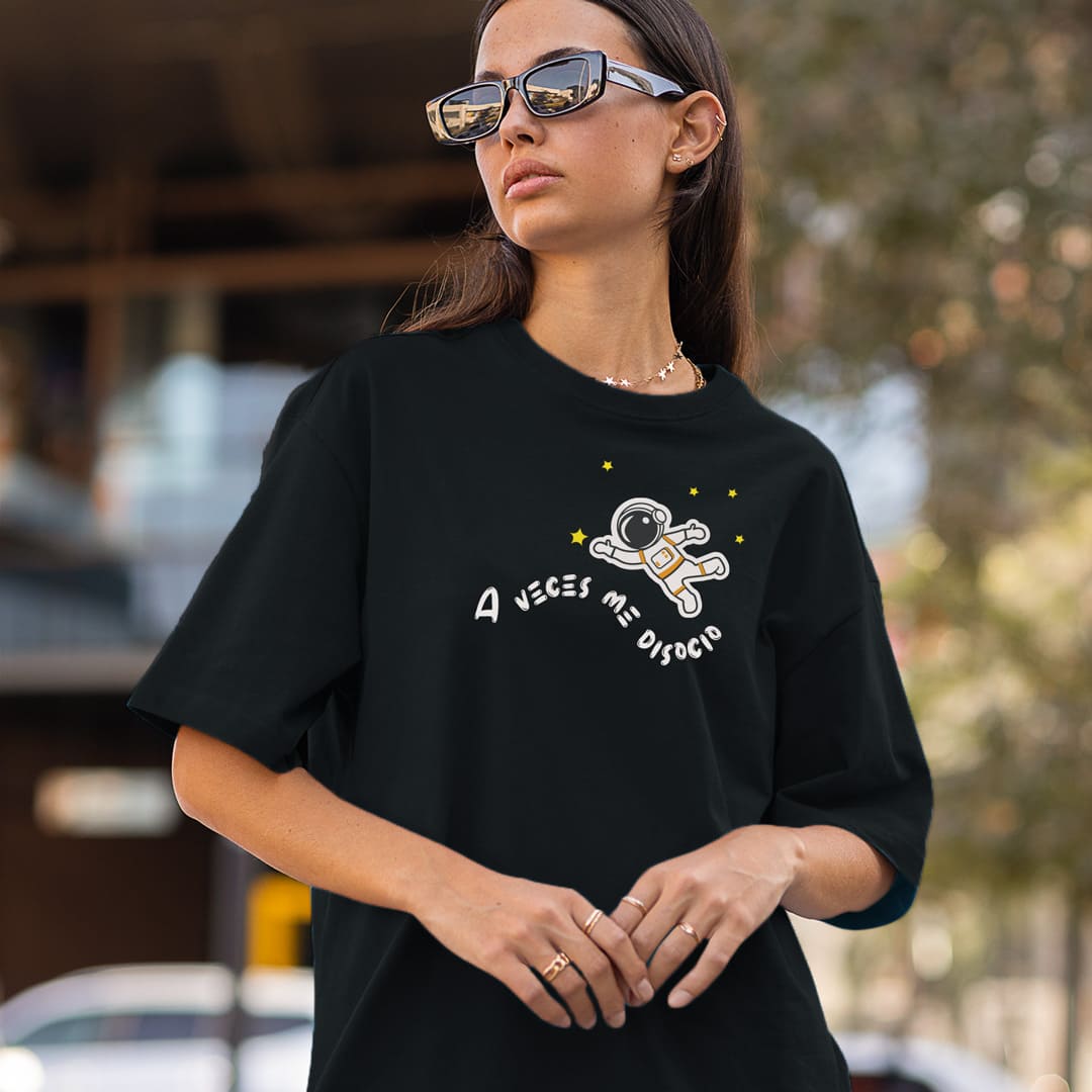 playera-a veces me disocio-corte recto