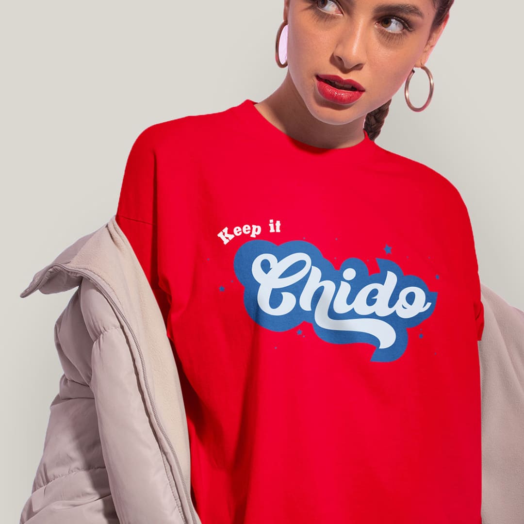playera-keep it chido - corte recto - color rojo